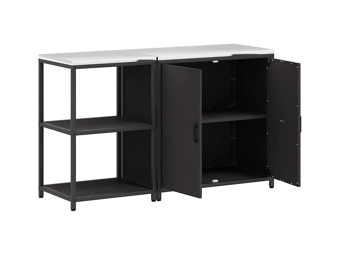 Set di contenitori da cucina 2 pezzi Nero 150 x 50 x 92 cm