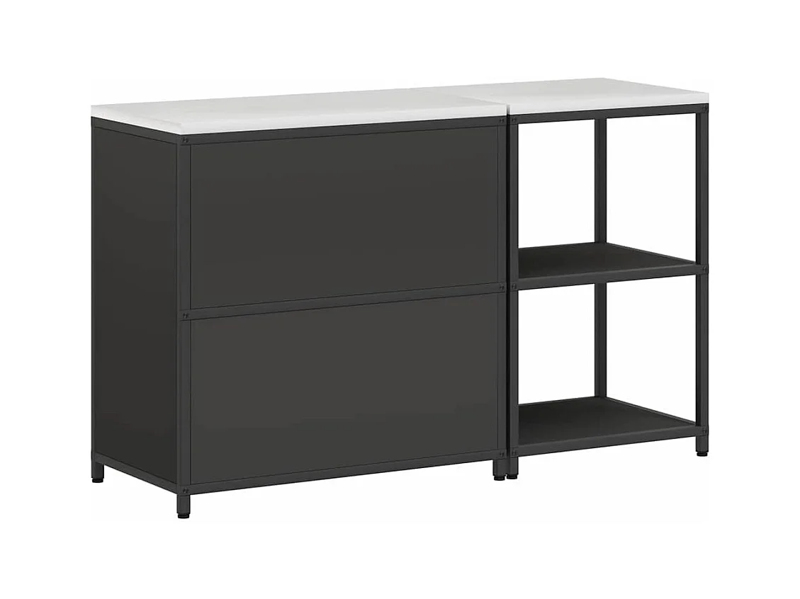 Set di contenitori da cucina 2 pezzi Nero 150 x 50 x 92 cm