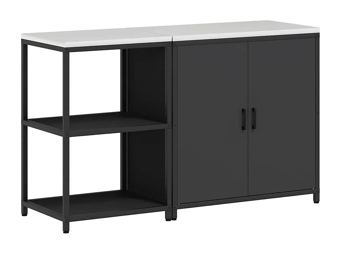 Ensemble de rangement cuisine 2 pcs Noir 150 x 50 x 92 cm