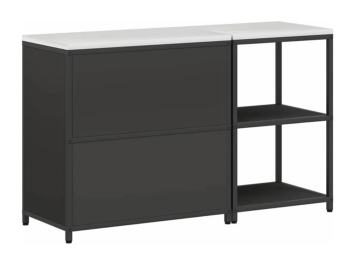 Ensemble de rangement cuisine 2 pcs Noir 150 x 50 x 92 cm