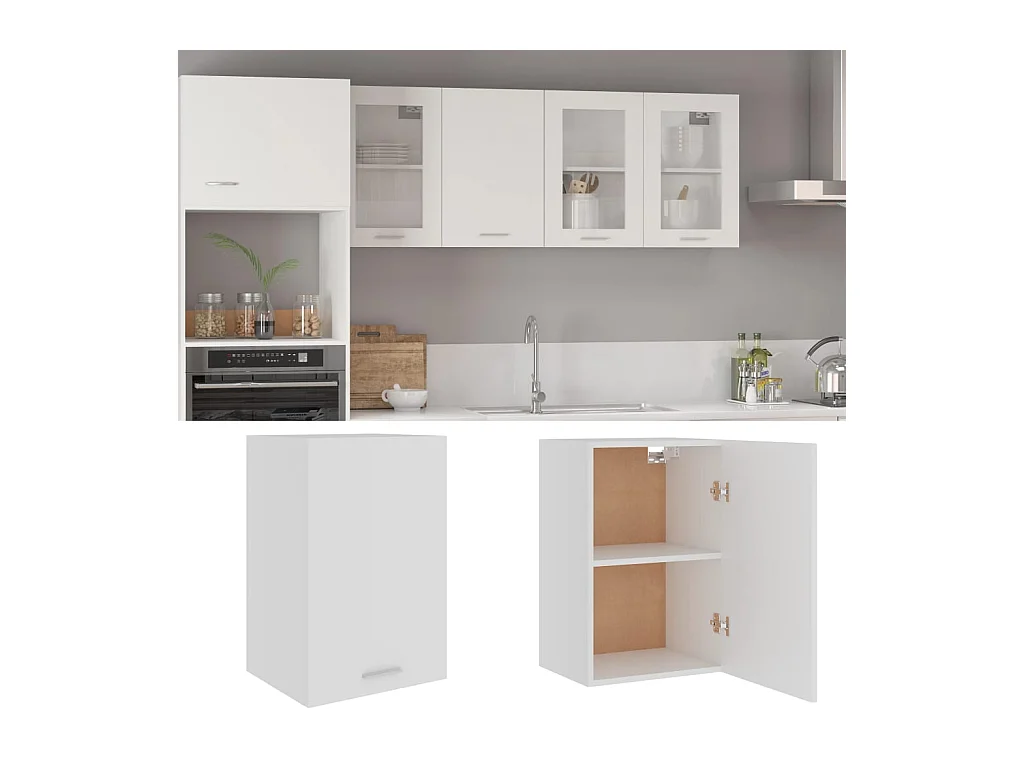 Witte hangkast 39,5x31x60 cm bewerkt hout