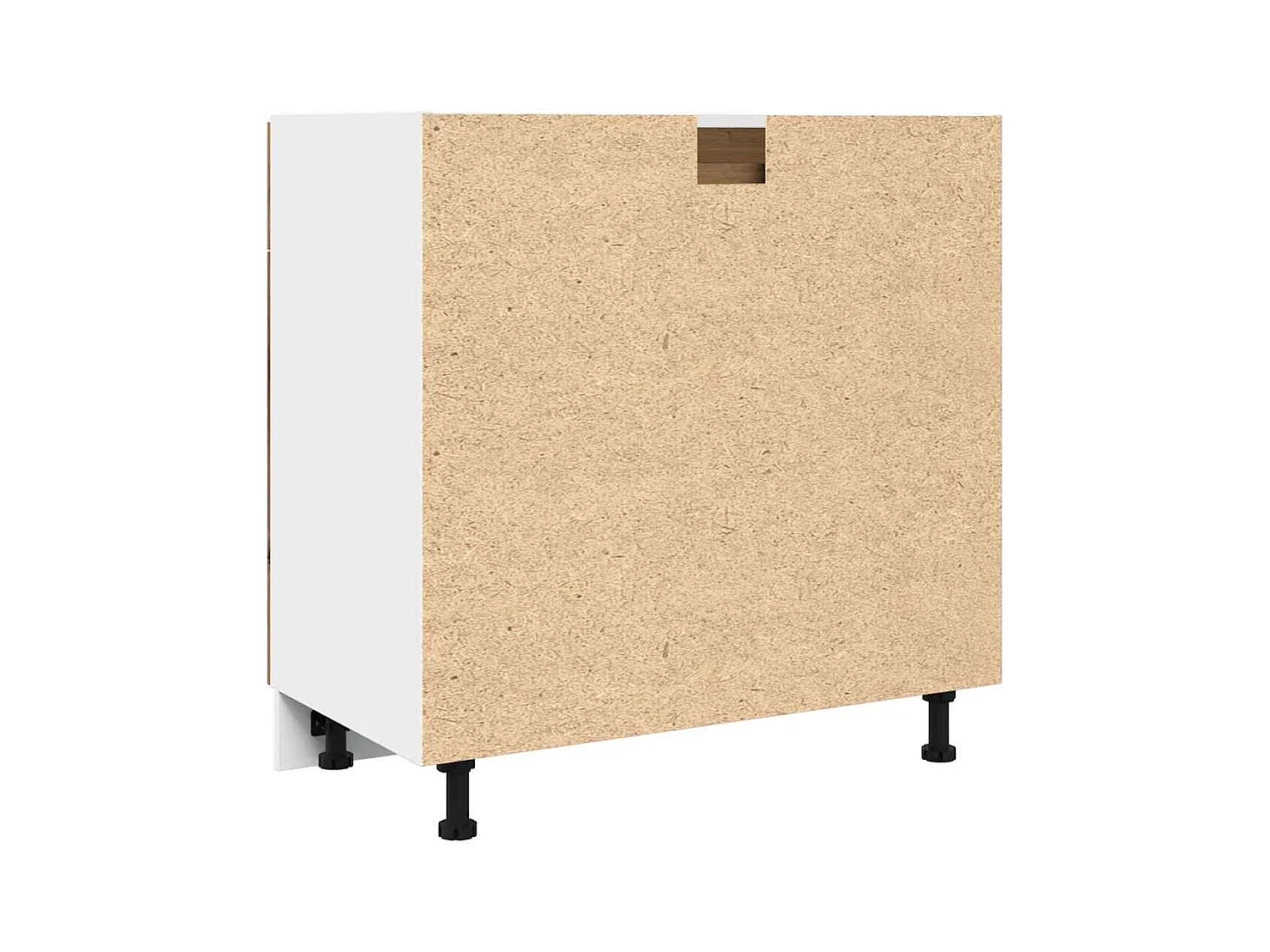 Mobiletto da terra in rovere fatto a mano con cassetto