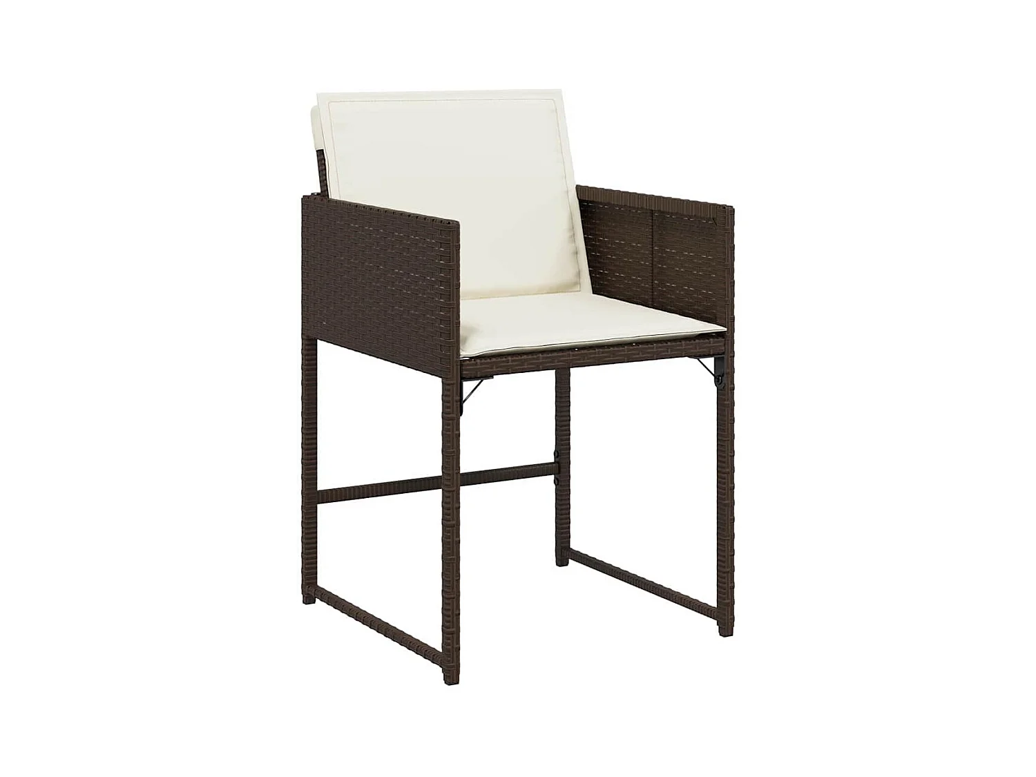 Set da giardino 5 pezzi con cuscini in rattan sintetico marrone
