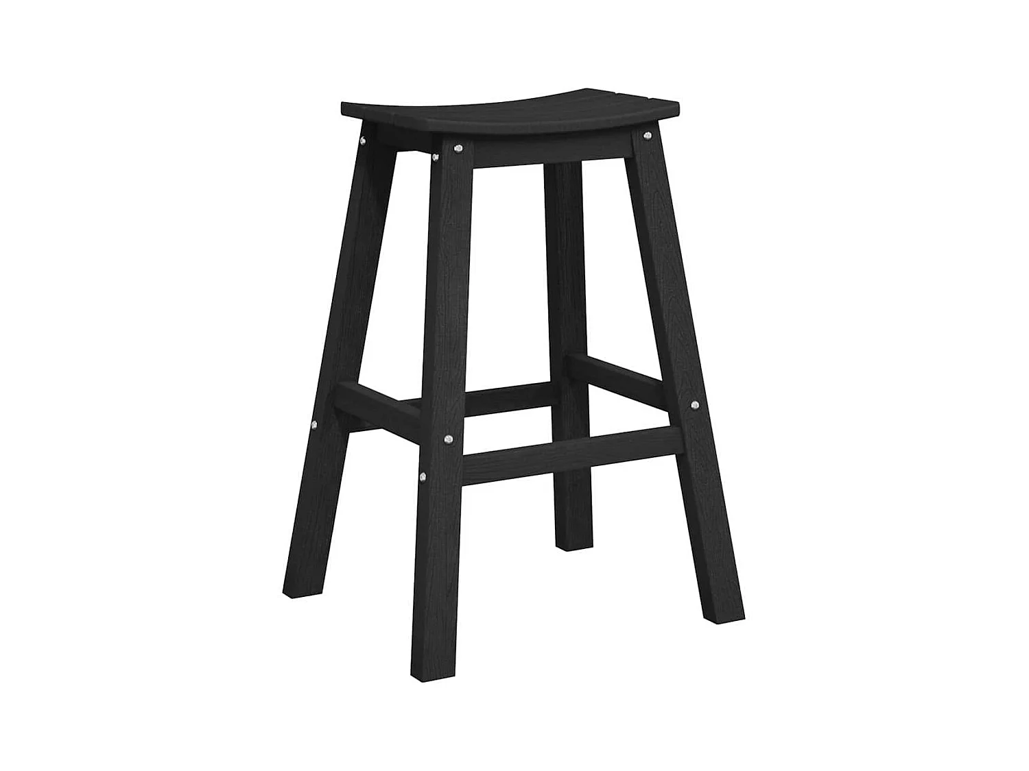 Sgabelli da bar 2 pezzi neri in HDPE