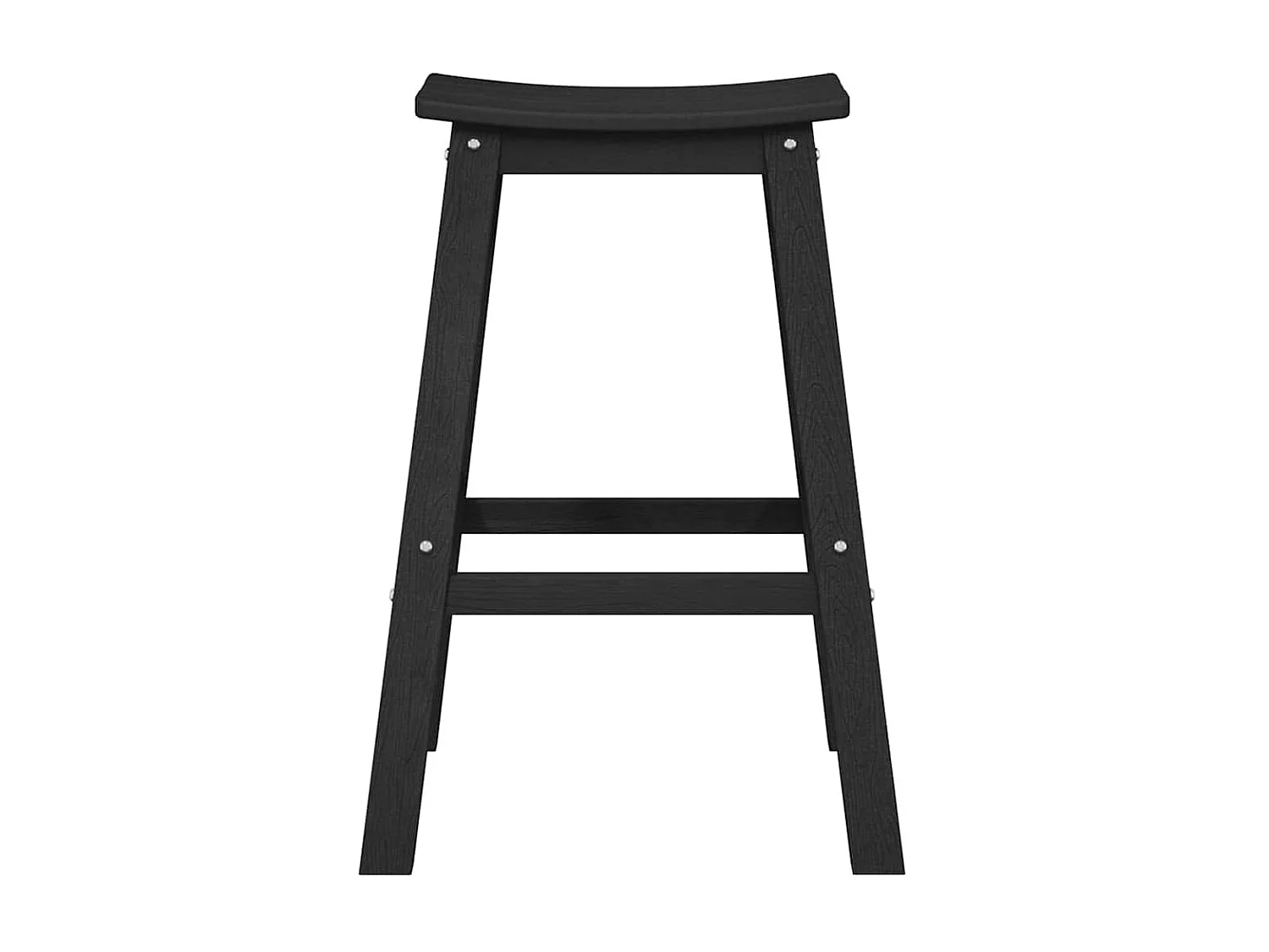 Tabourets de bar 2 pcs noir HDPE