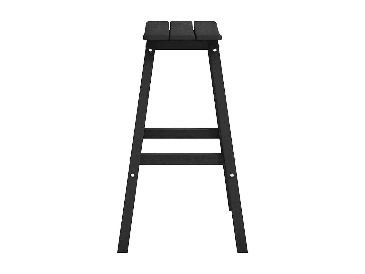 Tabourets de bar 2 pcs noir HDPE