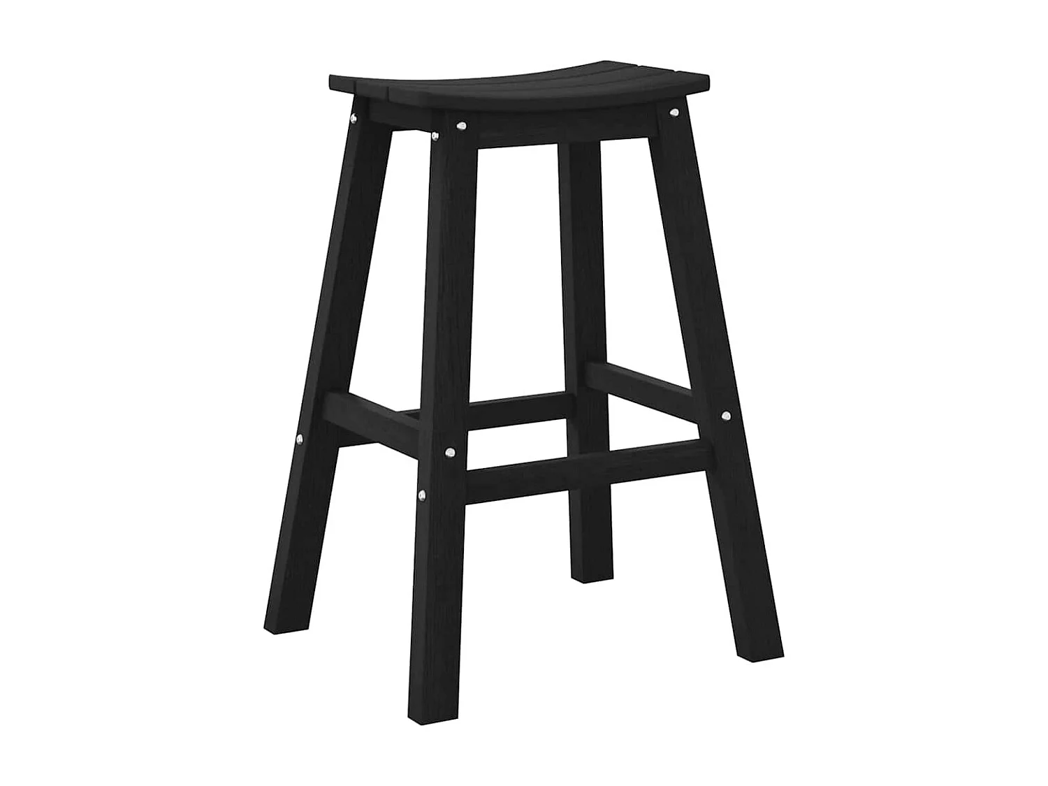 Tabourets de bar 2 pcs noir HDPE