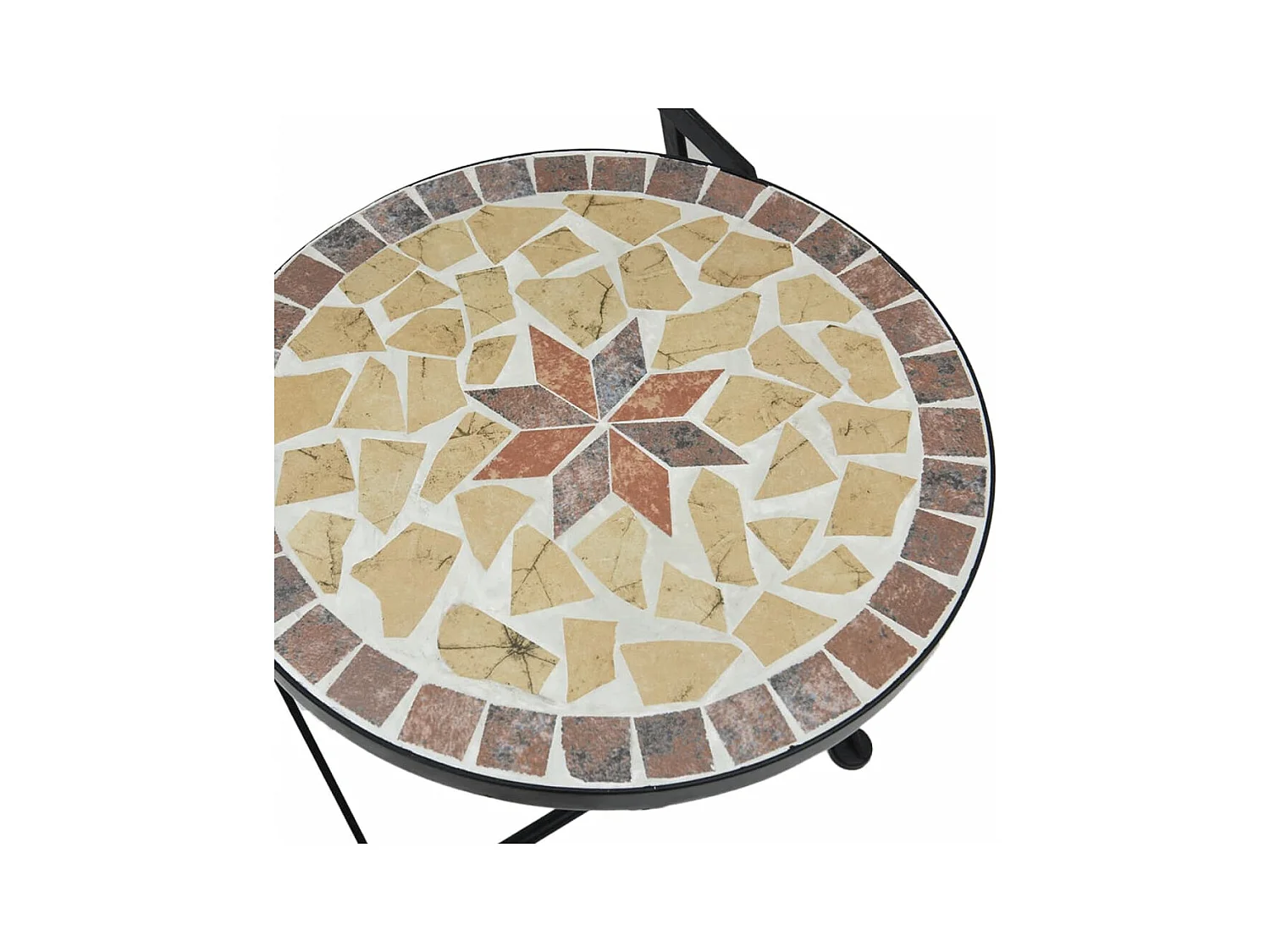 Set di 2 sedie pieghevoli da bistrot in ceramica bianca terracotta