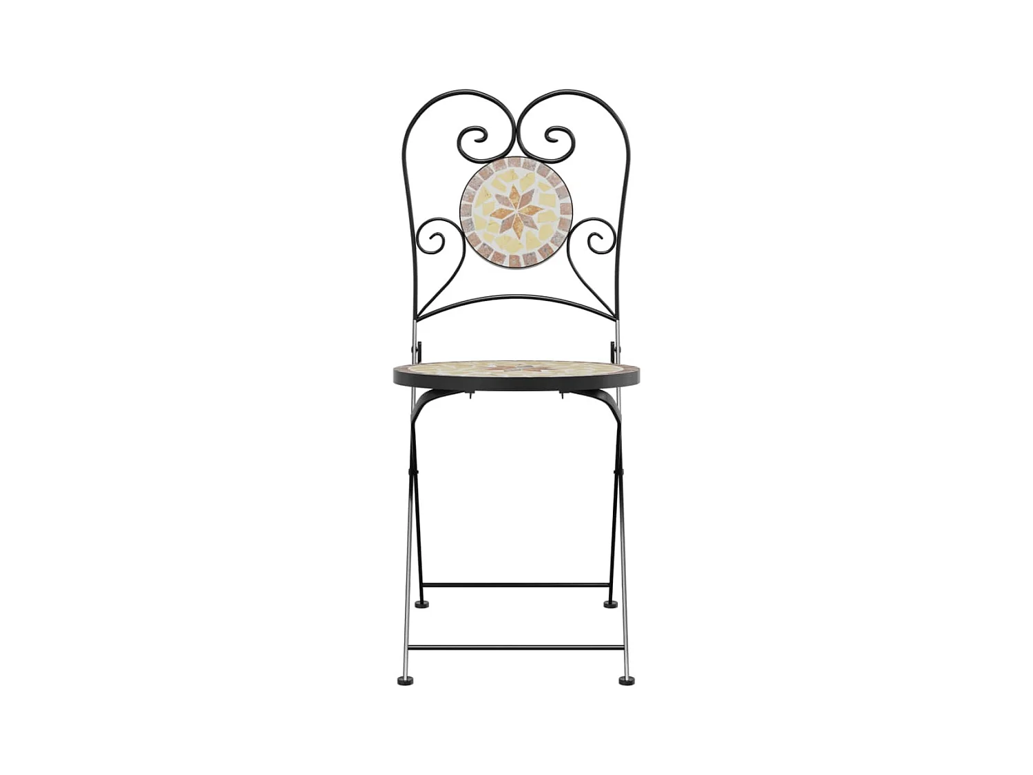 Chaises de bistro pliables lot de 2 terre cuite blanc céramique