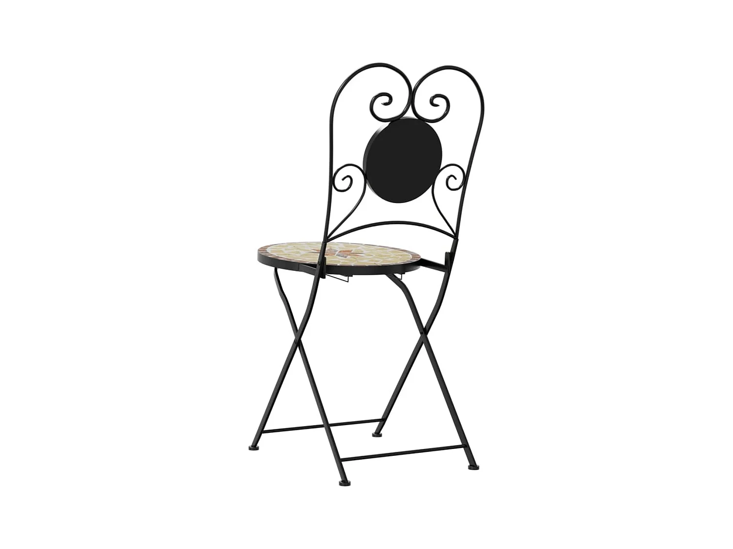Chaises de bistro pliables lot de 2 terre cuite blanc céramique
