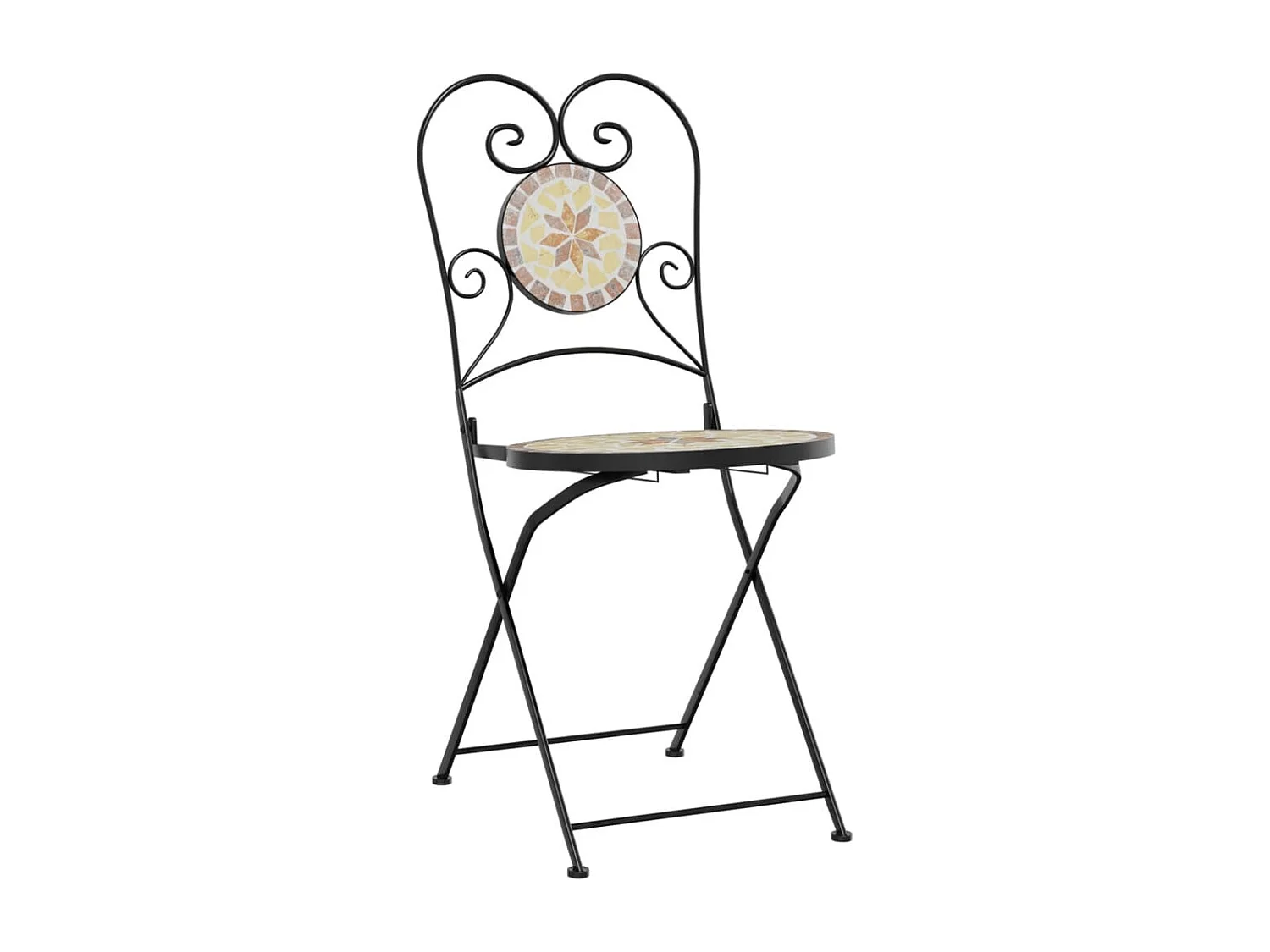 Chaises de bistro pliables lot de 2 terre cuite blanc céramique