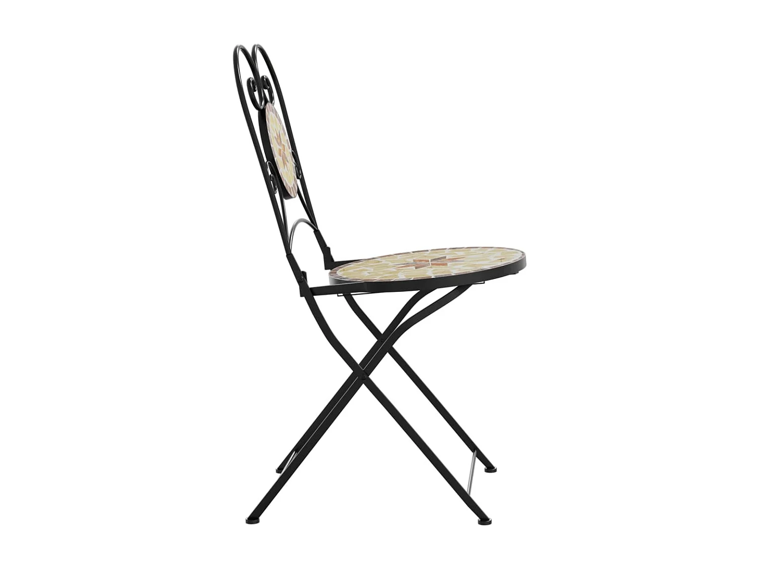 Chaises de bistro pliables lot de 2 terre cuite blanc céramique