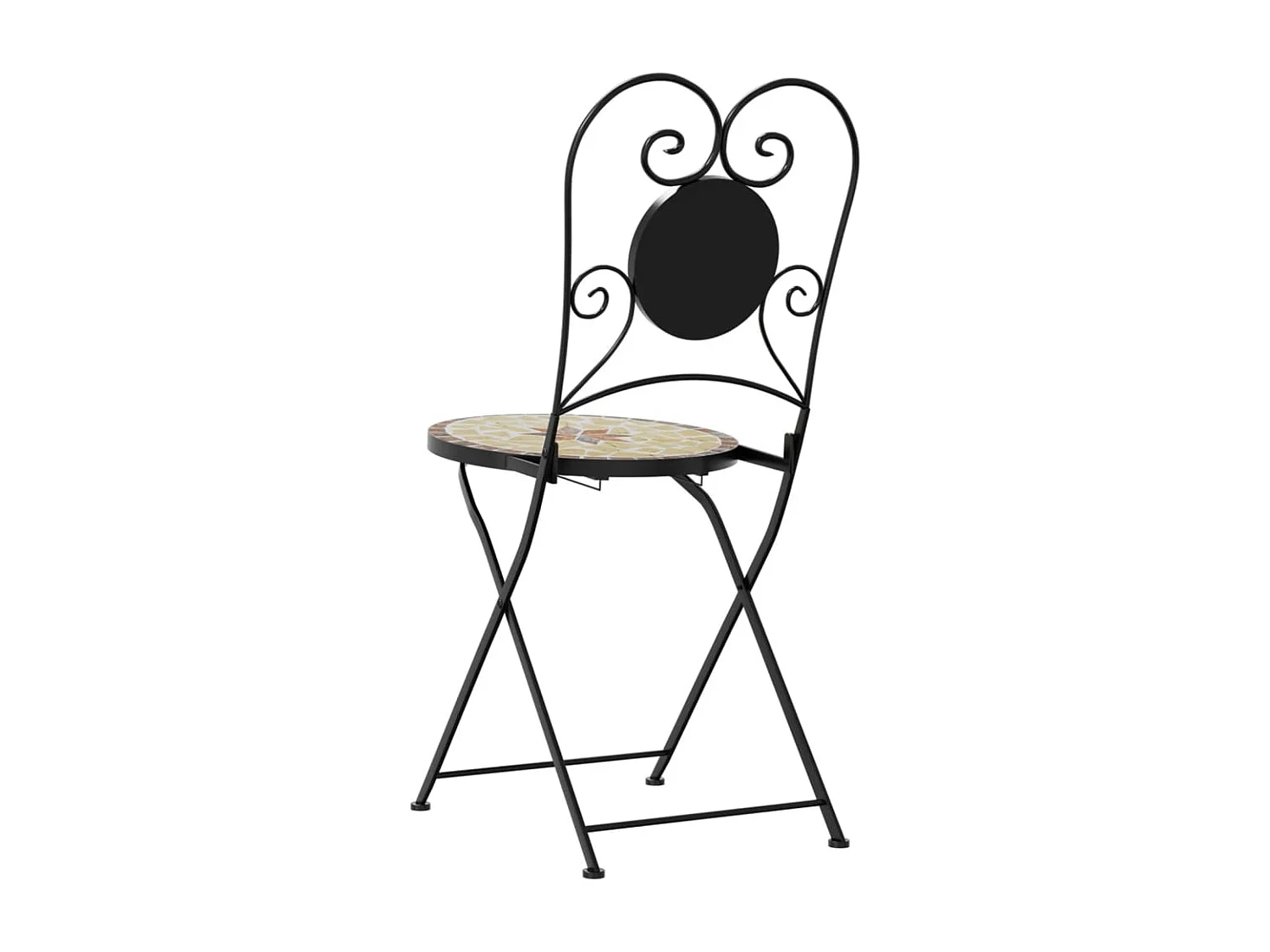 Chaises de bistro pliables lot de 2 terre cuite blanc céramique