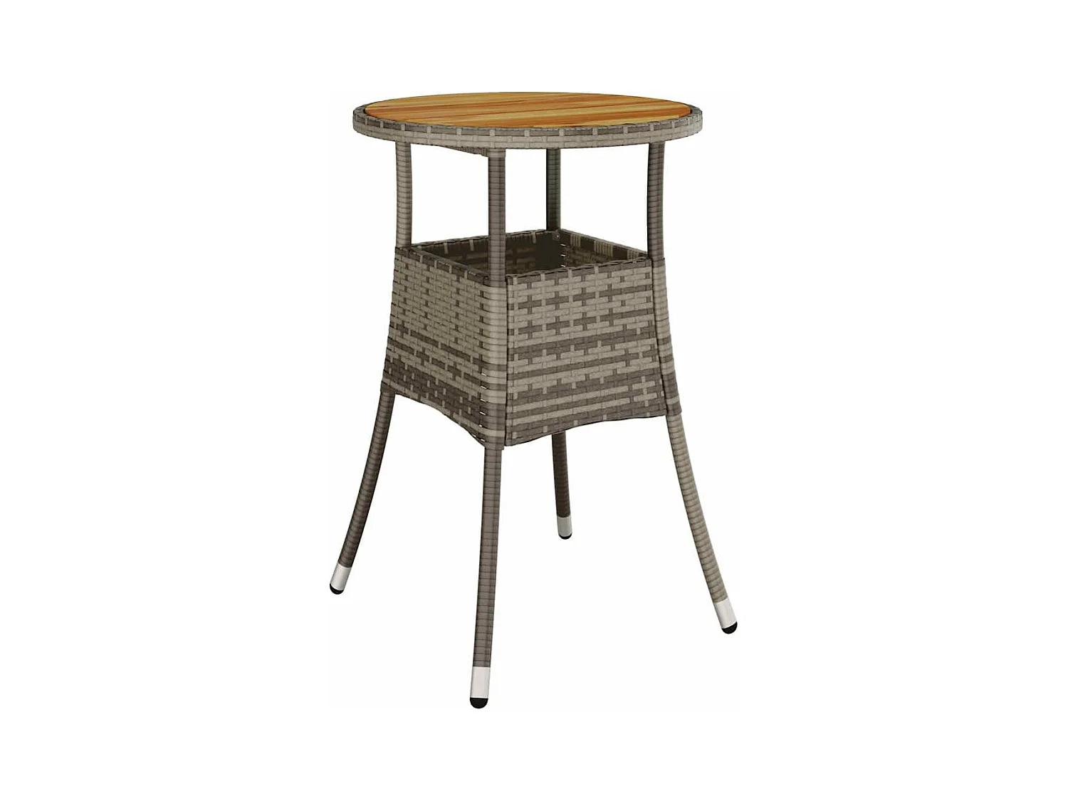 5-delige grijze poly rattan tuinset