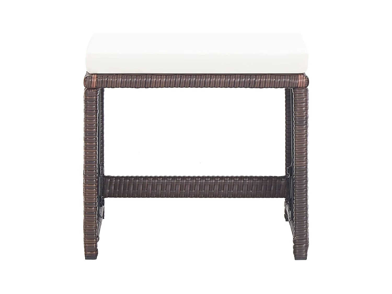 Tabourets de jardin et coussins lot de 4 marron résine tressée