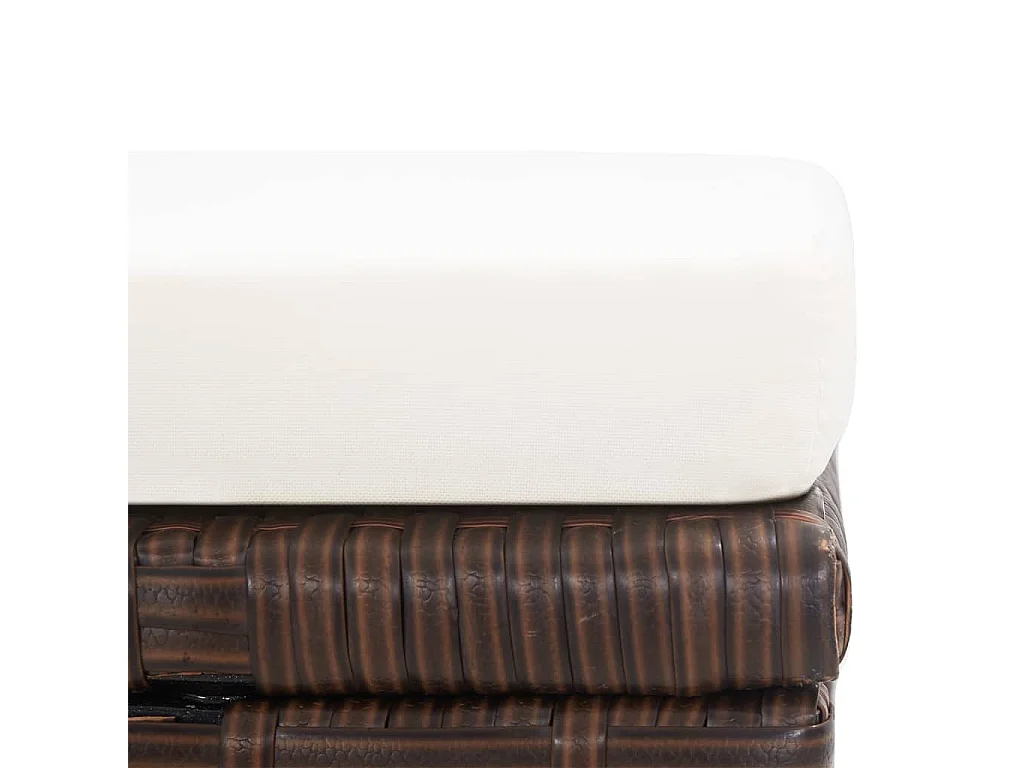 Tabourets de jardin et coussins lot de 4 marron résine tressée