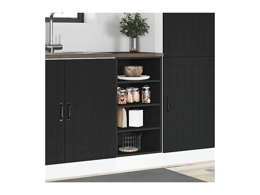 Mobiletto da terra nero 40x44,5x81,5 cm