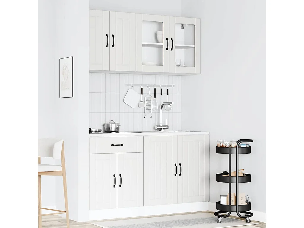 Kalmar 4-delige keukenkastset wit bewerkt hout