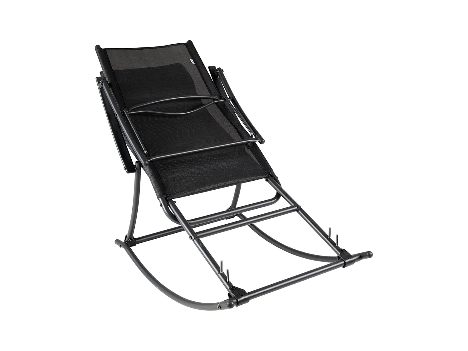 Gartenschaukelstuhl Stahl und Textilene Schwarz