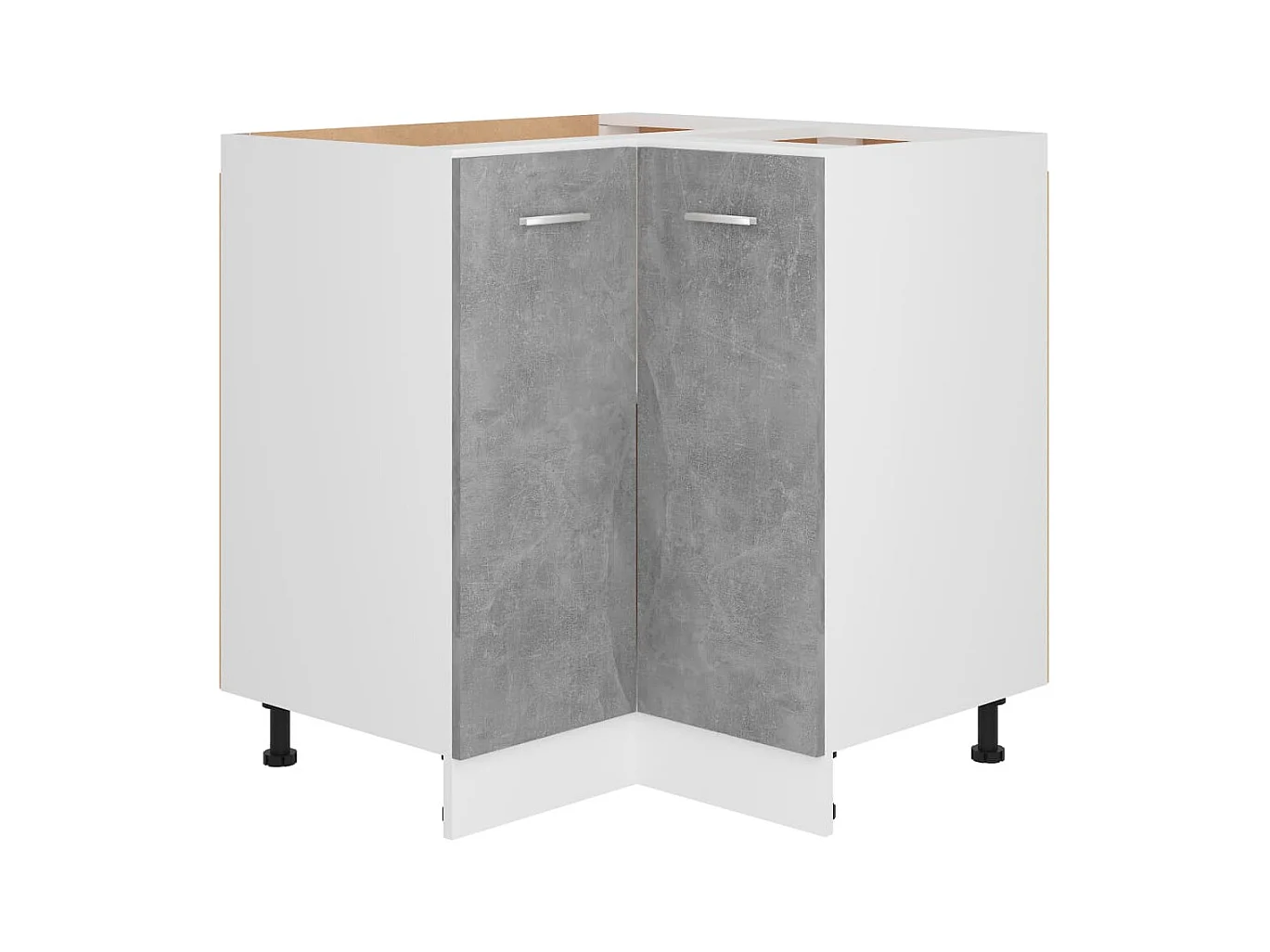 Armoire de plancher d'angle gris béton