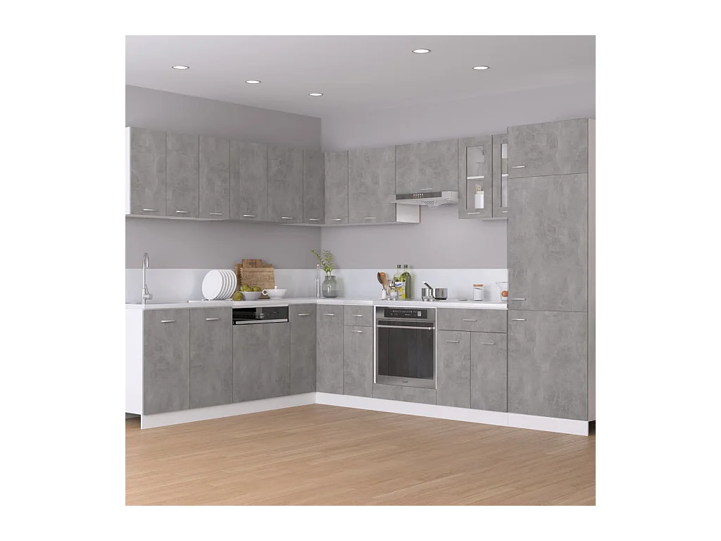 Armoire de plancher d'angle gris béton