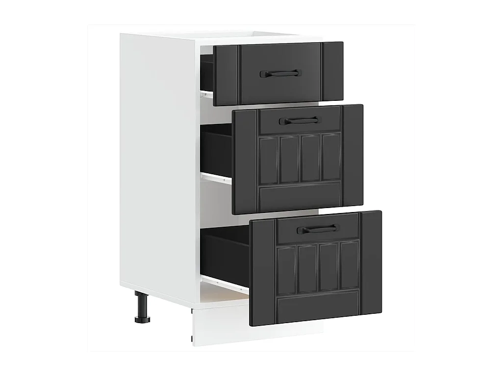 Mobile da cucina in legno ingegnerizzato nero Lucca