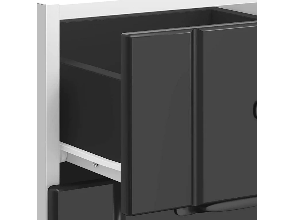 Mobile da cucina in legno ingegnerizzato nero Lucca