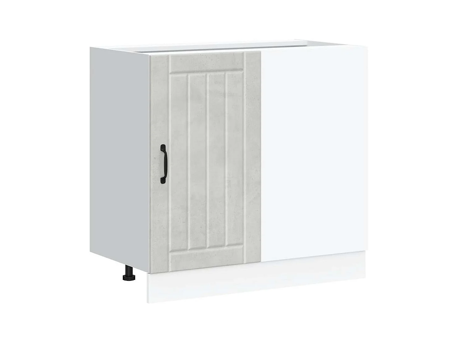 Meuble bas de cuisine gris béton bois ingénierie