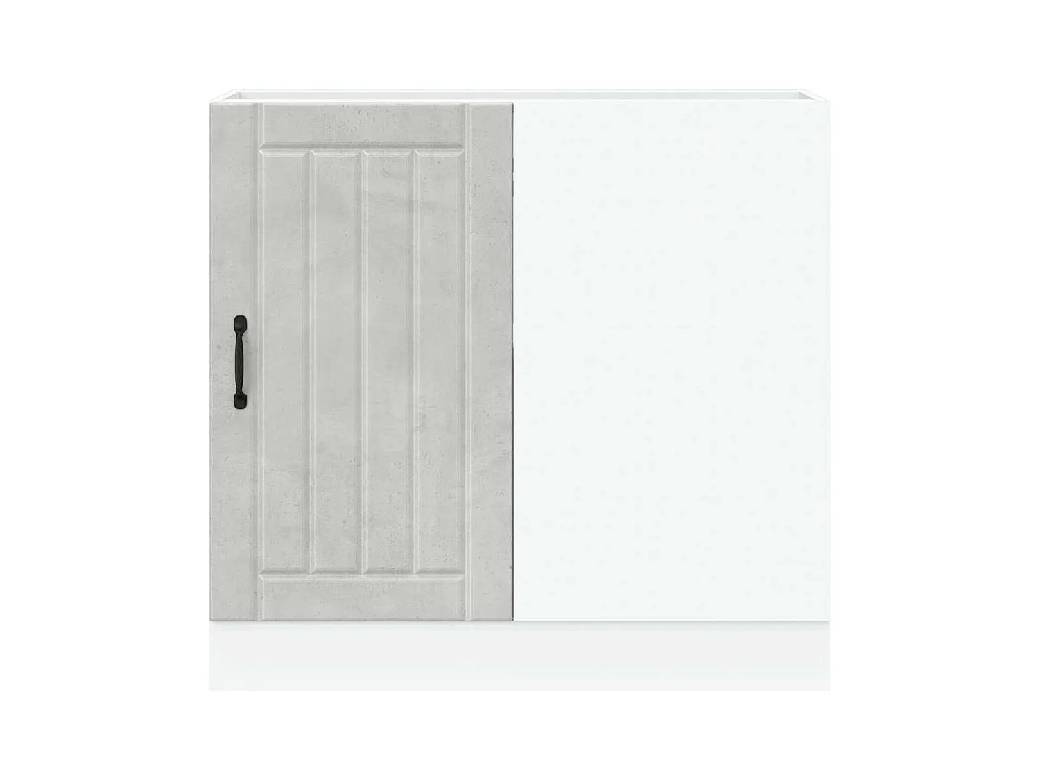 Meuble bas de cuisine gris béton bois ingénierie