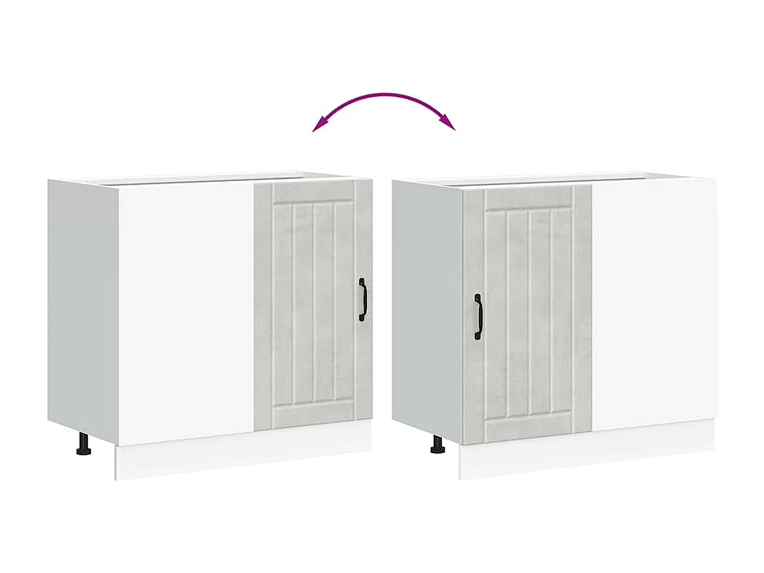 Meuble bas de cuisine gris béton bois ingénierie