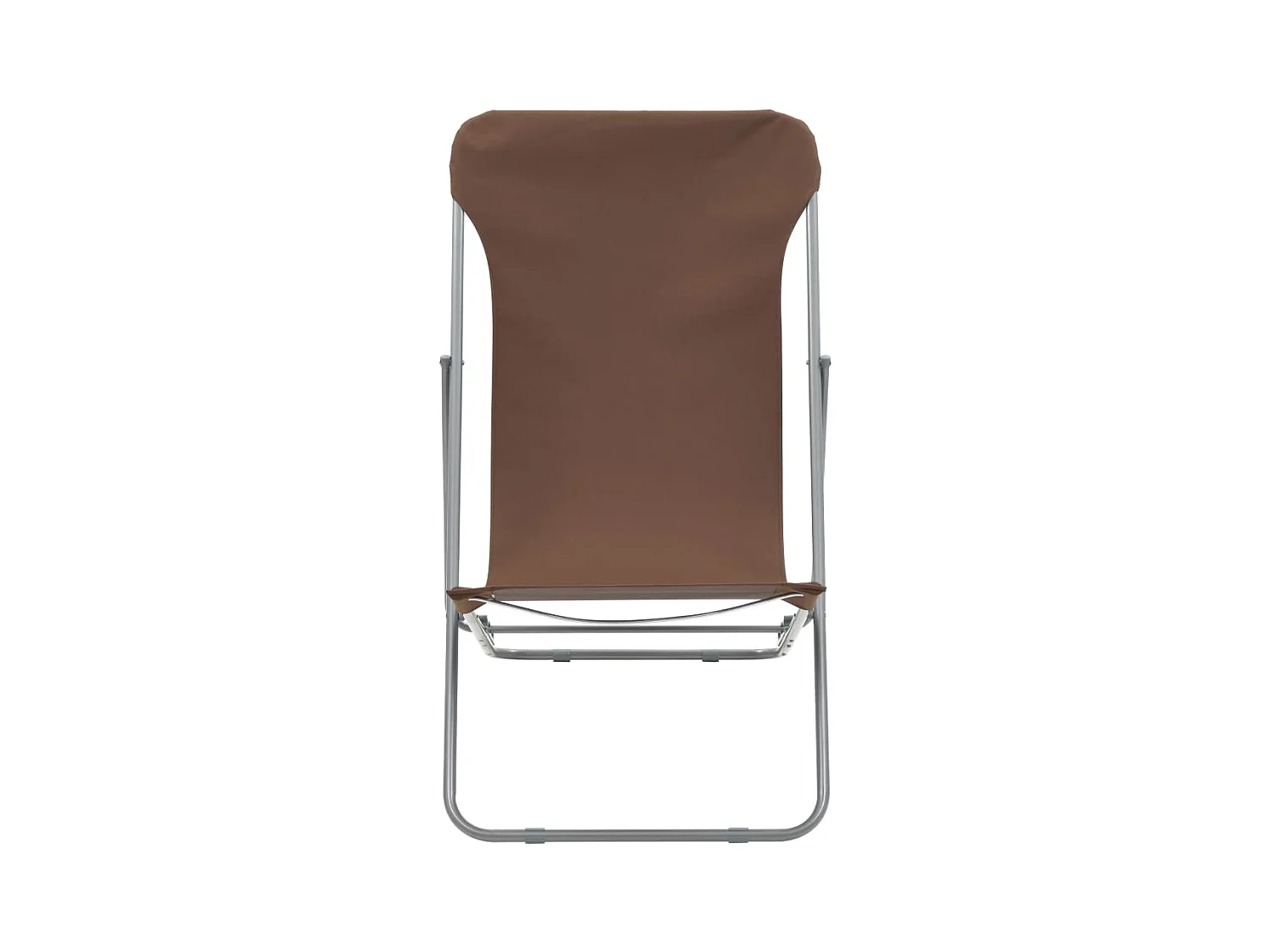 Chaises de plage pliables lot de 2 Acier et tissu oxford Marron