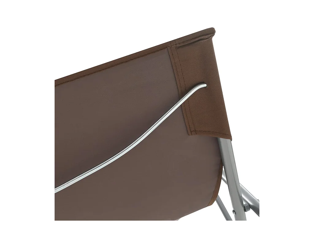 Chaises de plage pliables lot de 2 Acier et tissu oxford Marron