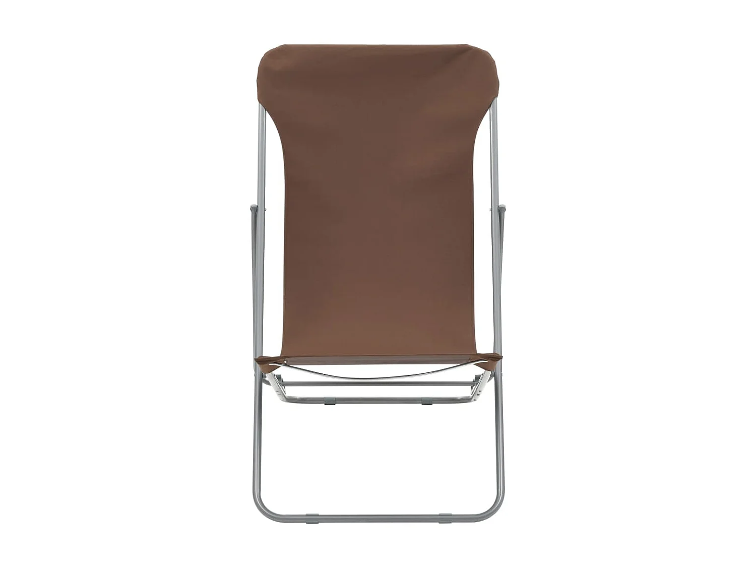 Chaises de plage pliables lot de 2 Acier et tissu oxford Marron