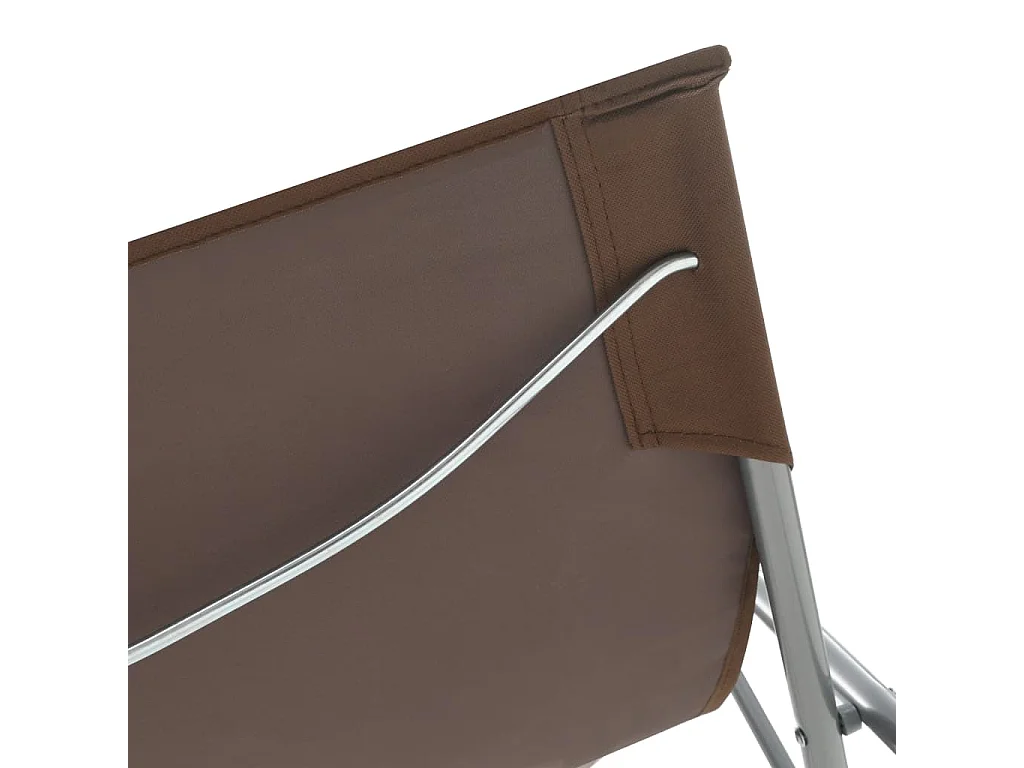 Chaises de plage pliables lot de 2 Acier et tissu oxford Marron