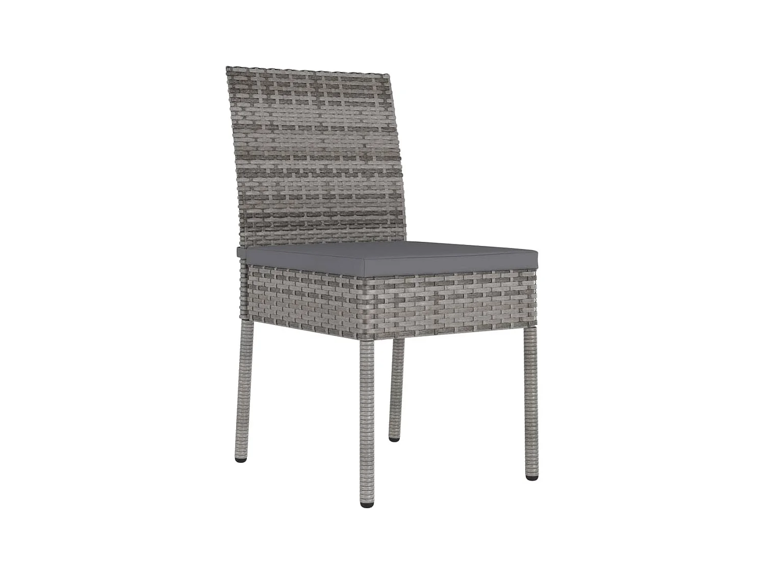 Chaises à manger de jardin lot de 4 Résine tressée Gris