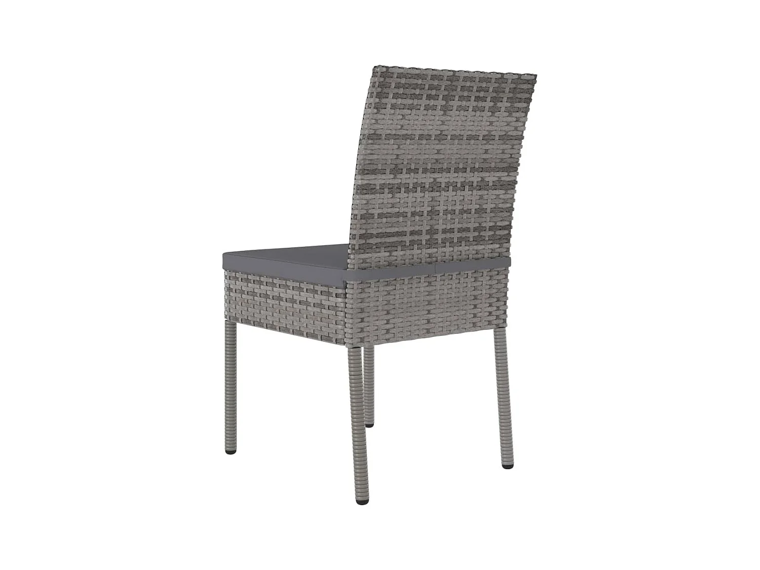 Chaises à manger de jardin lot de 4 Résine tressée Gris