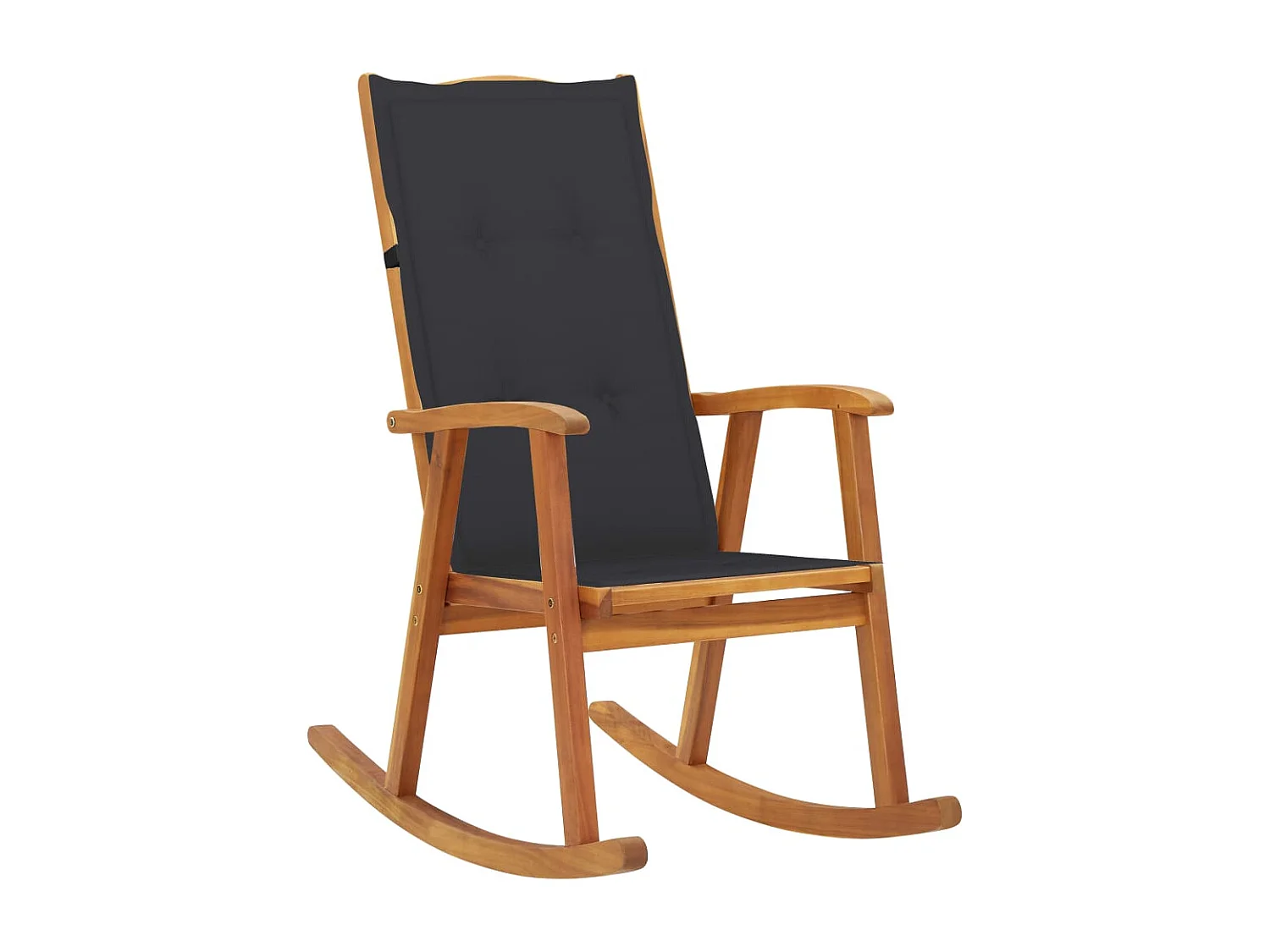 Chaise à bascule avec coussins Bois d'acacia massif