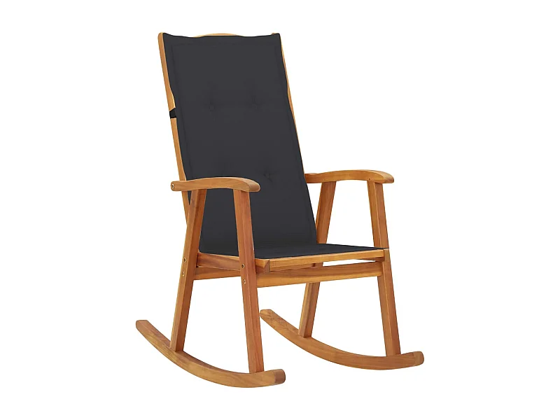 Chaise à bascule avec coussins Bois d'acacia massif