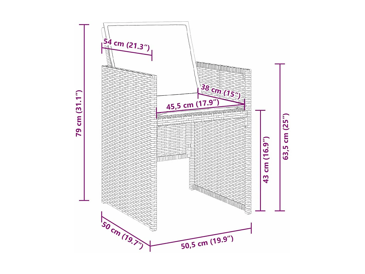 Set da pranzo da giardino 5 pezzi con cuscini in polyrattan grigio