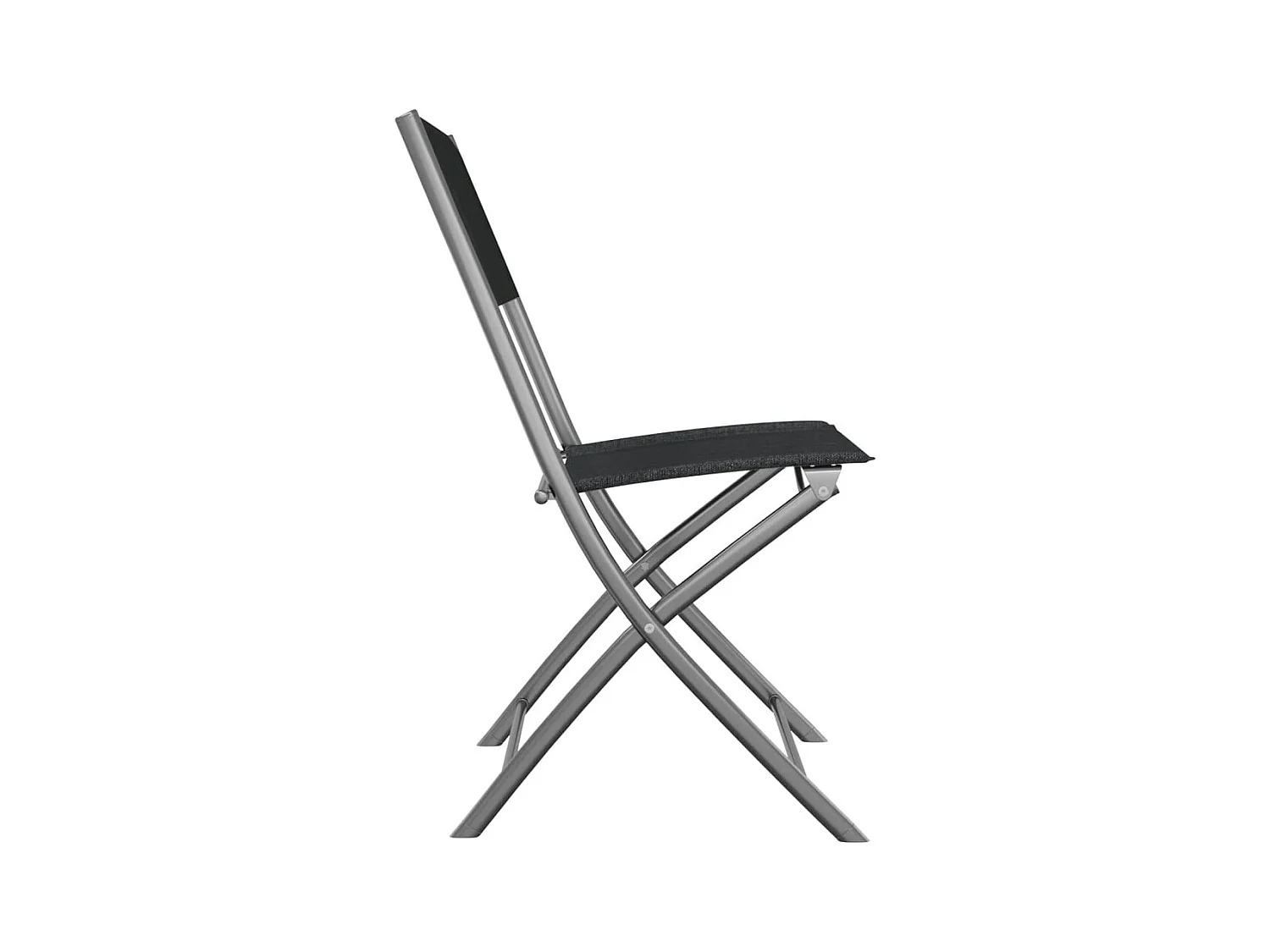 Klappbare Gartenstühle, 4er-Set, schwarzer Stahl und Textilene