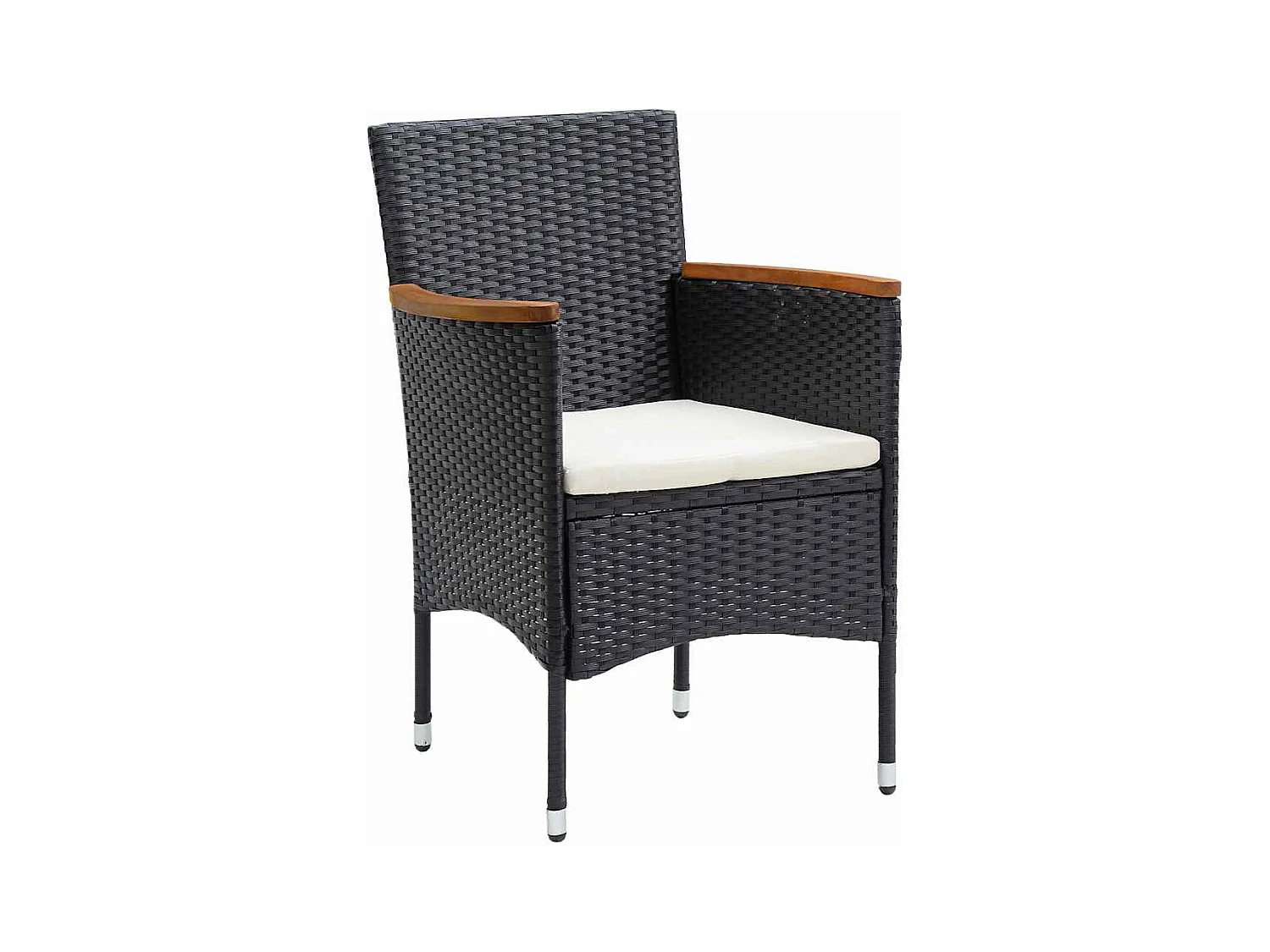 5-delige zwarte poly rattan tuinset