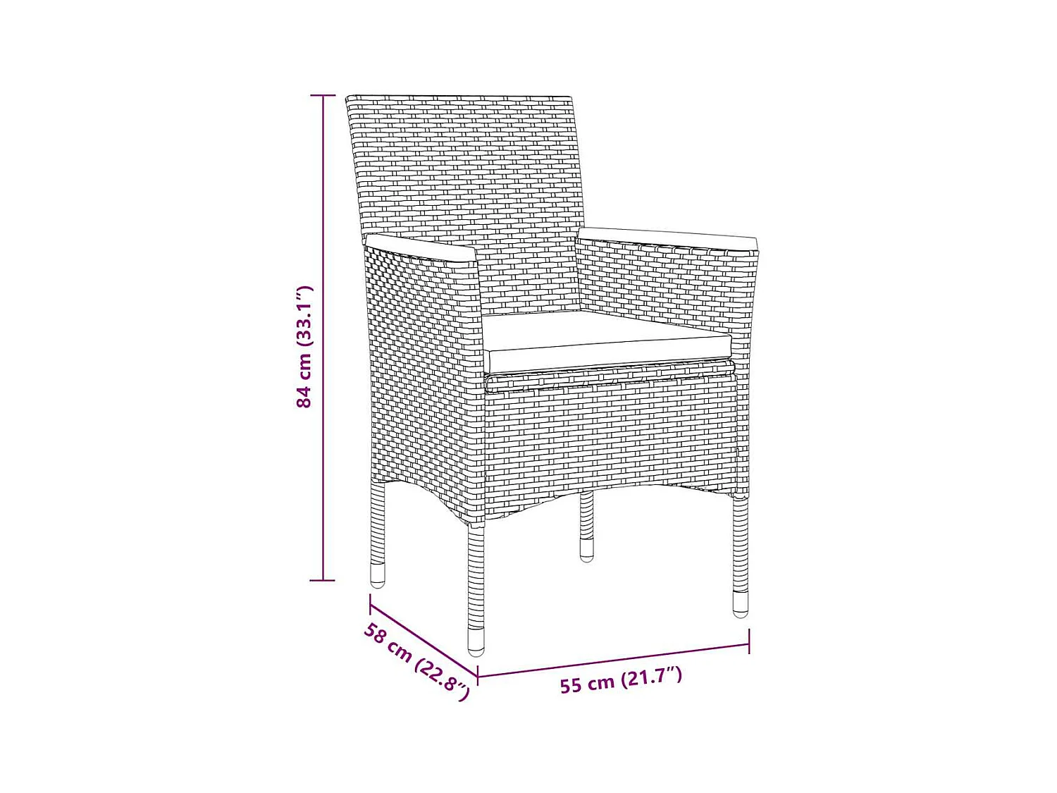 5-delige zwarte poly rattan tuinset