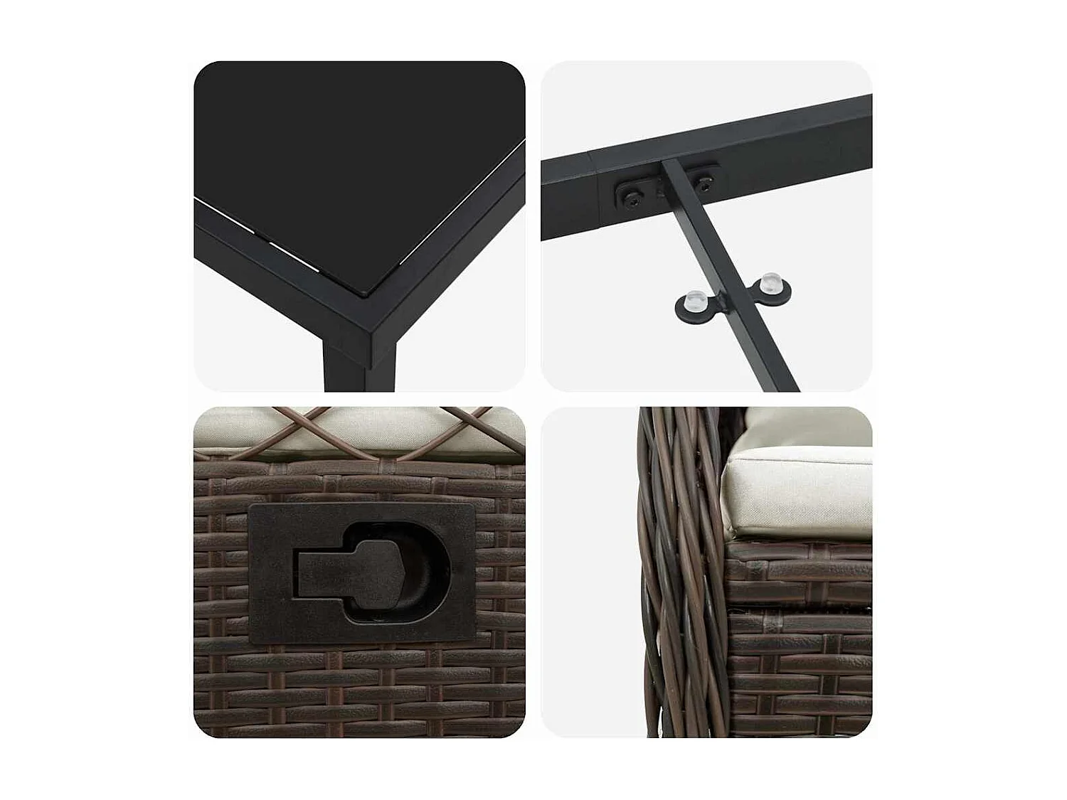 3-delige bruine poly rattan tuinset