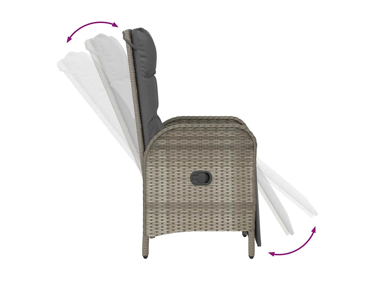 Ensemble de salle à manger de jardin de 7 pièces avec coussins en rattan poly gris
