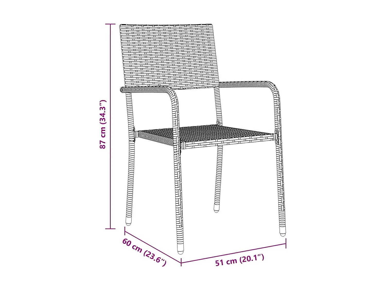 Set da giardino in polyrattan grigio da 3 pezzi