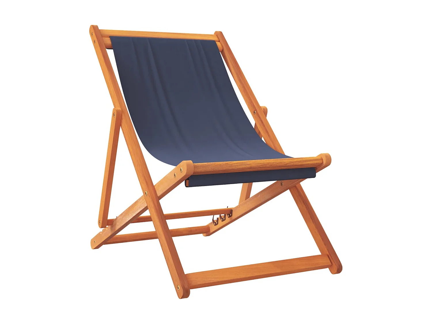 Chaises de plage pliables lot de 2 bleu tissu