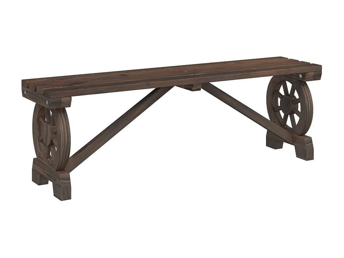 Banco de jardín de 115 cm de madera maciza de abeto