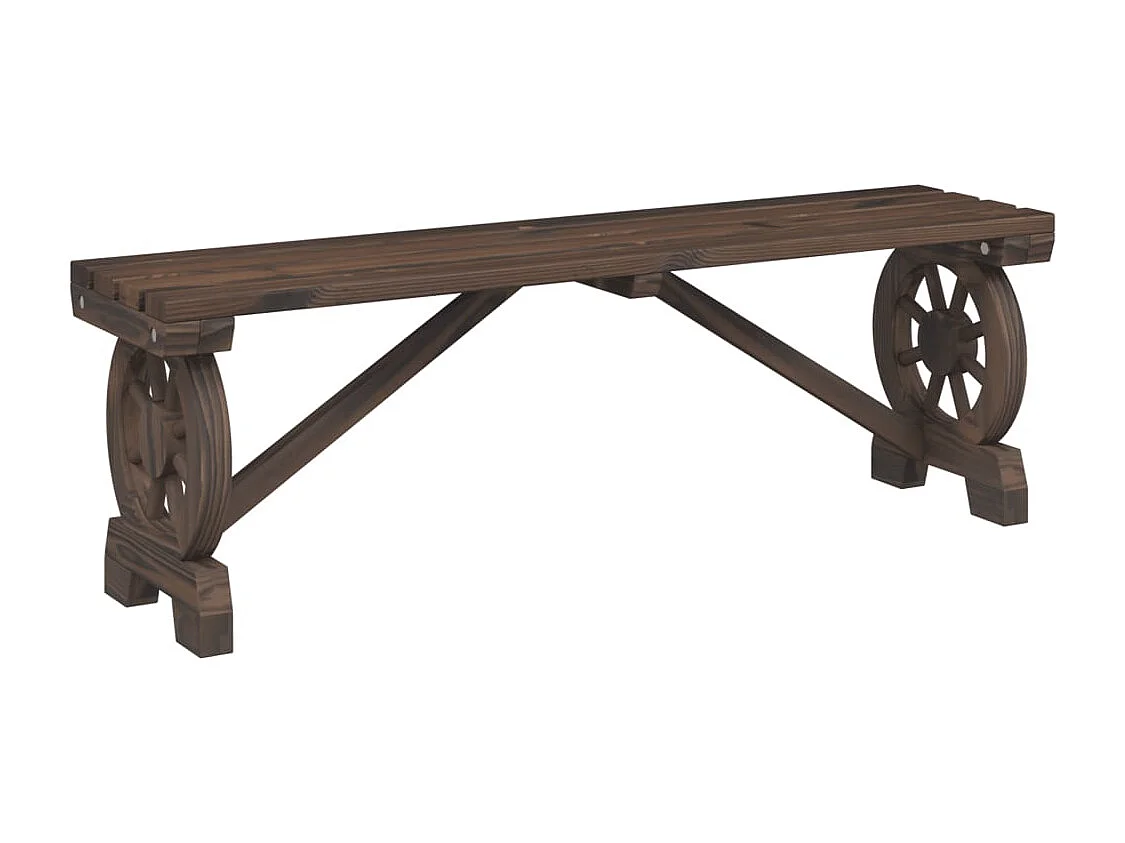 Banco de jardín de 115 cm de madera maciza de abeto