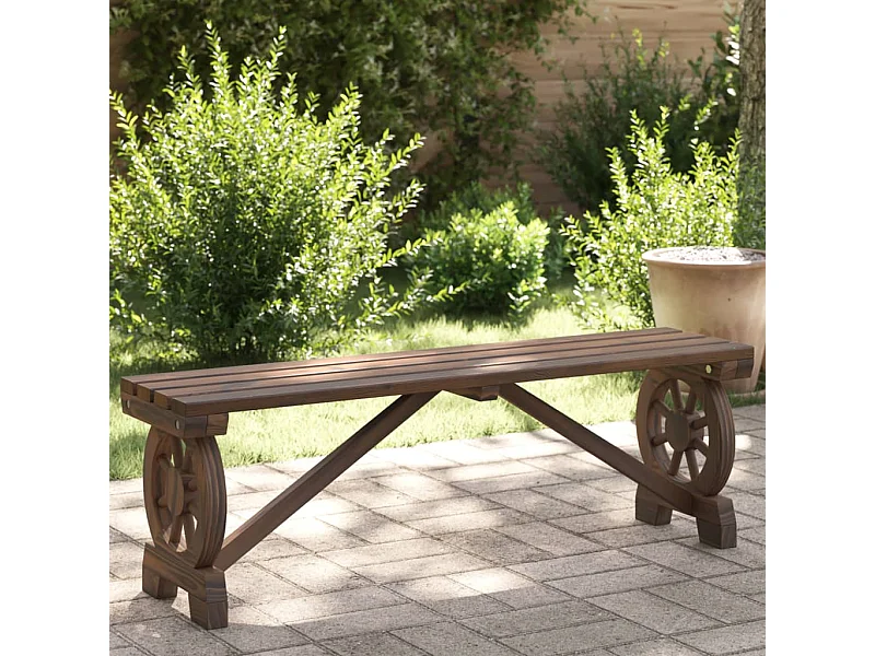 Banco de jardín de 115 cm de madera maciza de abeto