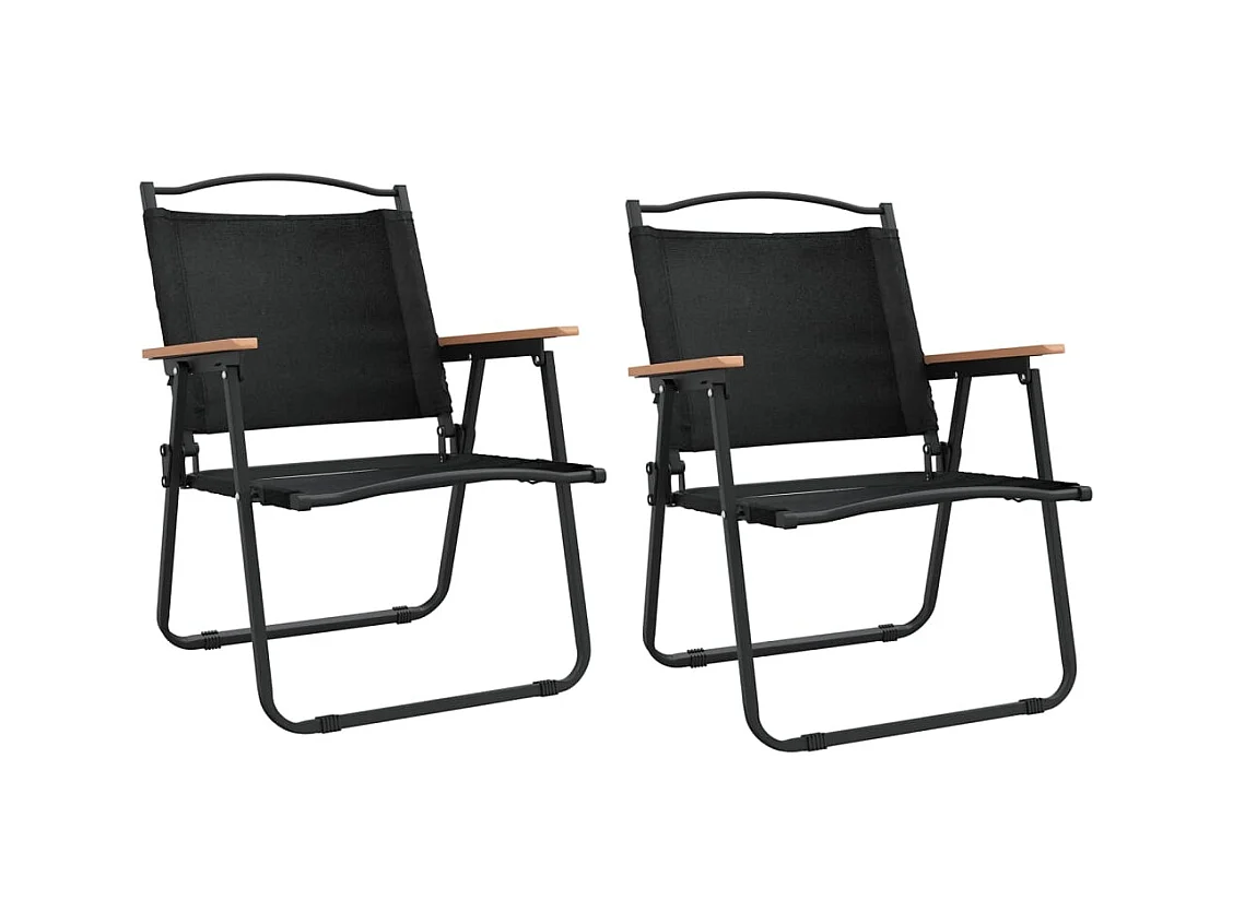 Campingstühle 2er Set Schwarz 54x55x78 cm Oxford-Gewebe